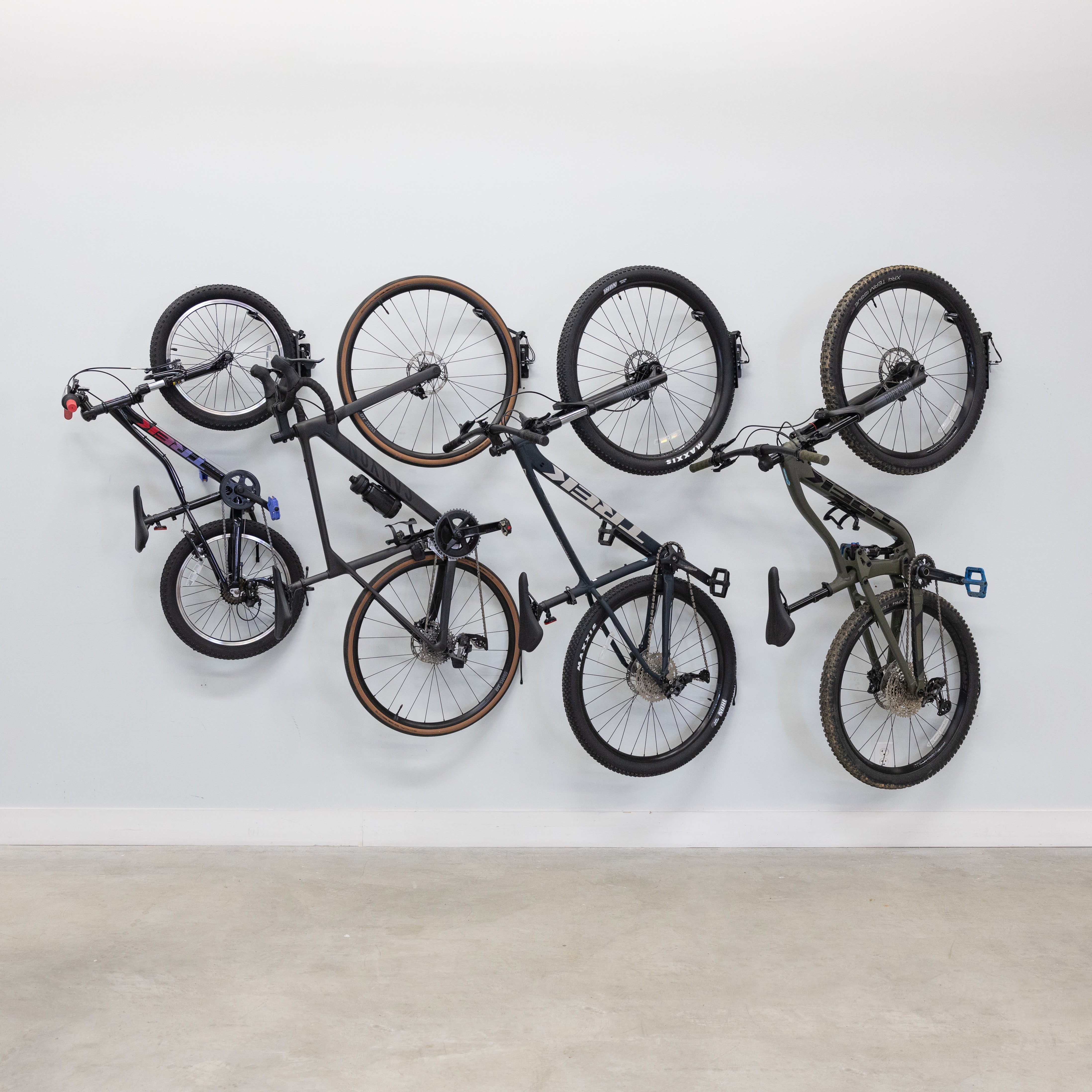 Swivel Mount Bike Storage Rack | 2 Bike Garage Wall Hooks | Mud