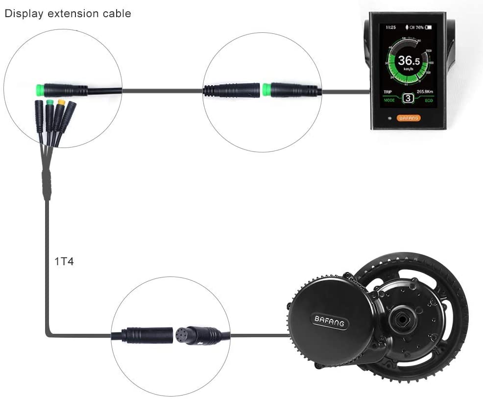 Bafang 5-Pin Extension Cable: BBS Mid/Hub Display (UART)