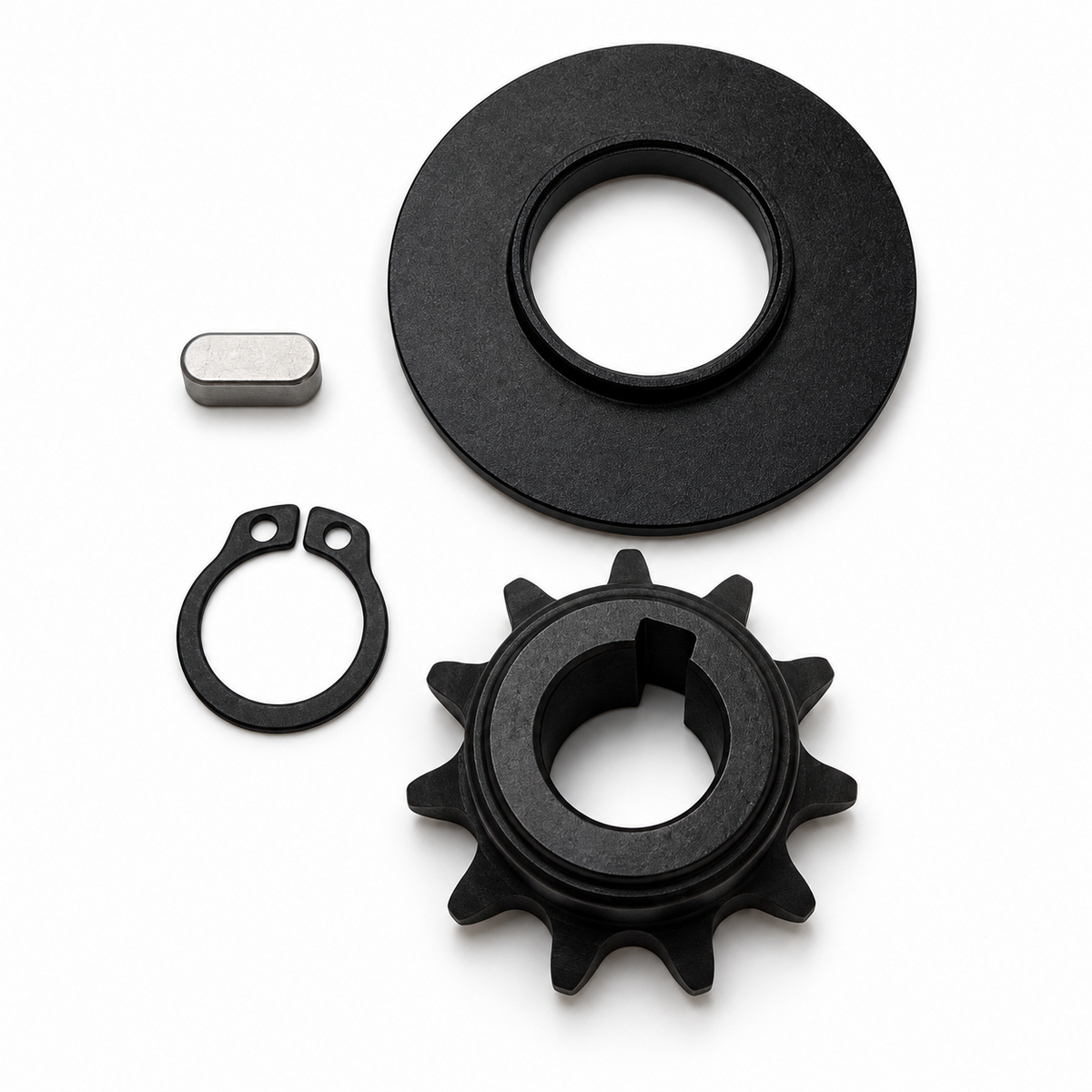 CYC 11T 219H sprocket kit for X1 Pro and X1 Stealth – 11-tooth sprocket with 12mm keyed bore, spacer washer, circlip and key