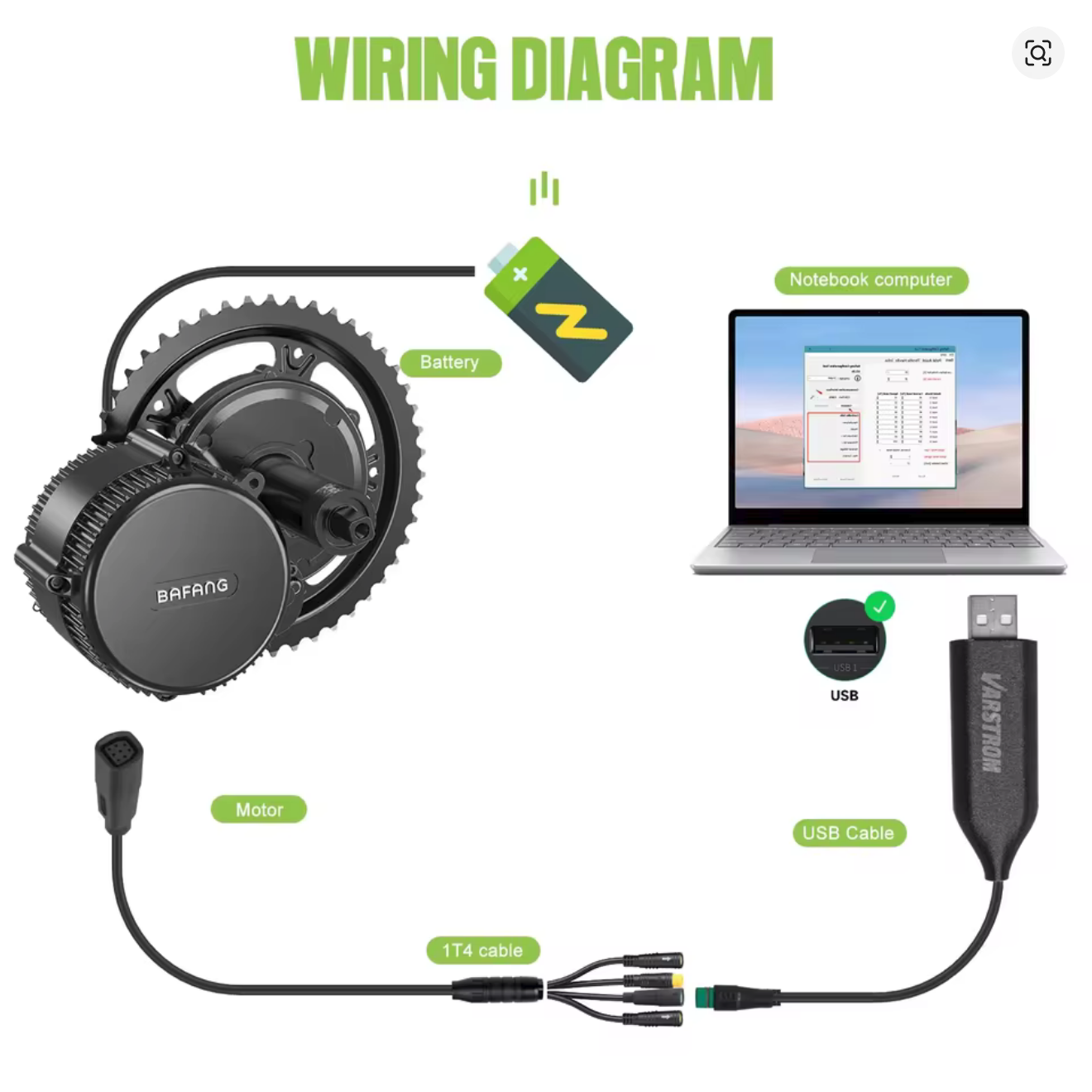 Bafang USB Programming Cable (CAN Bus) Motor (BBSHD/BBS02B)