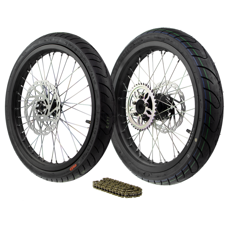 Complete Supermoto Wheel Set 17" Talaria Sting MX4 / xXx