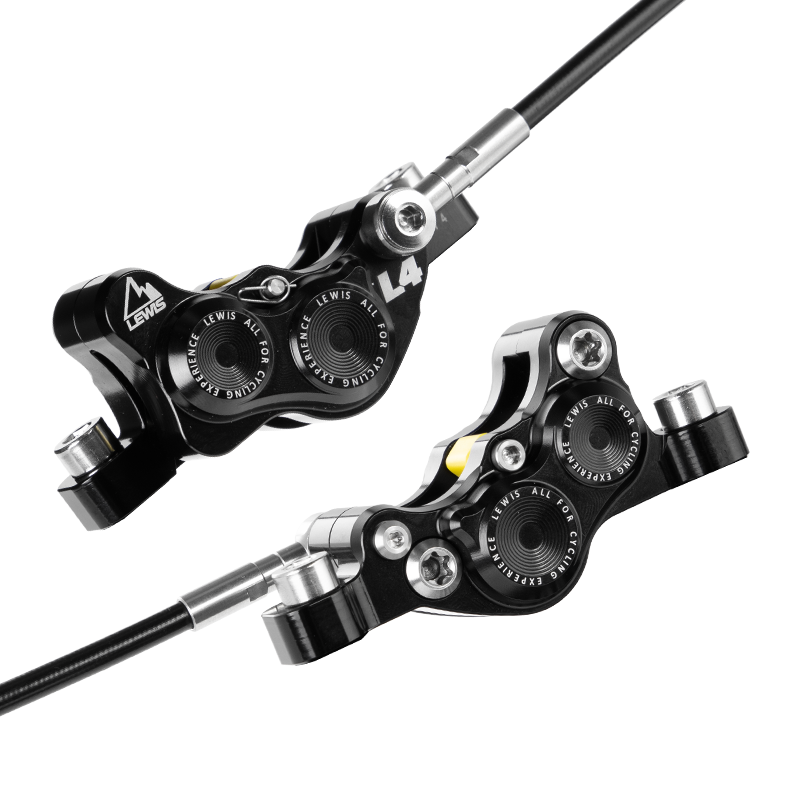 Lewis LH4 4-Pistons Hydraulic Brake Set (Front & Rear) Black