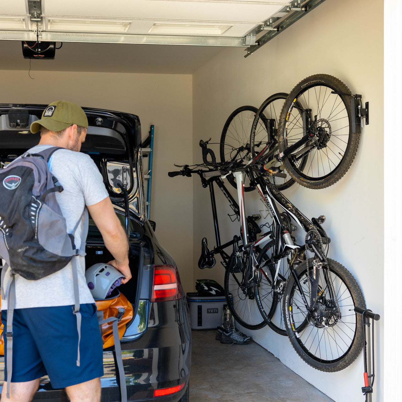 Swivel Mount Bike Storage Rack | 2 Bike Garage Wall Hooks | Mud