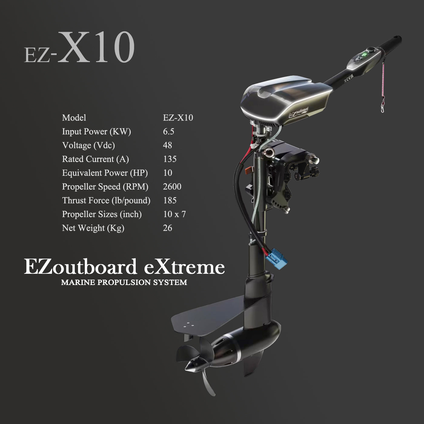 EZoutboard eXtreme EZ-X10 (6.5 KW) 10 Horsepower
