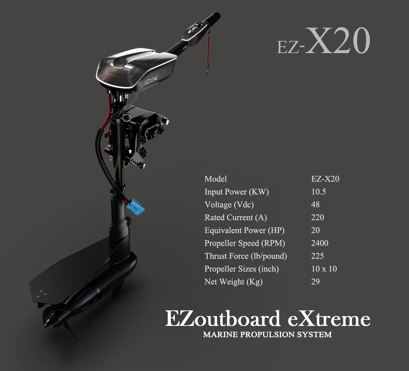 EZoutboard eXtreme EZ-X20 (10.5 KW) 20 Horsepower