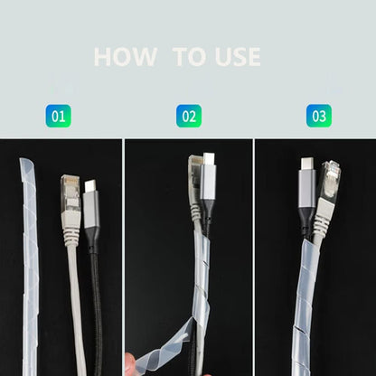 Spiral Cable Wrap - 3 Ft Cable Management Sleeve Organizer