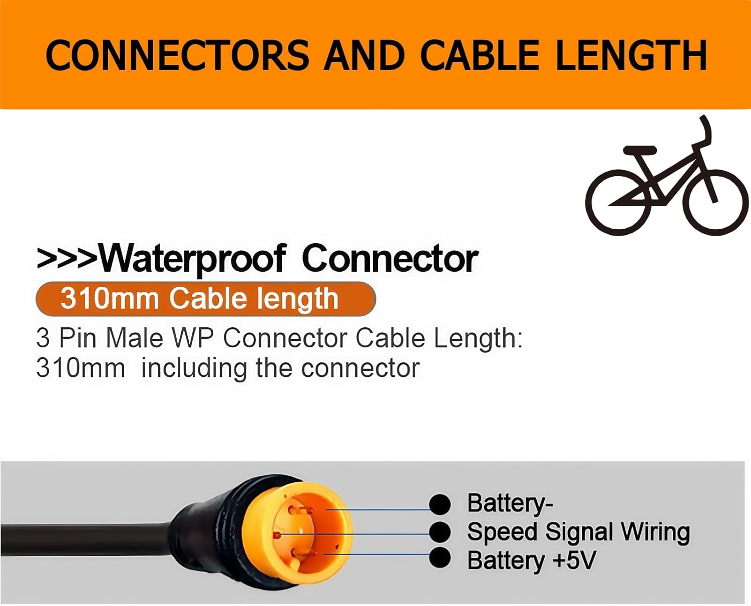 EBike Full Twist Throttle, 3 Pin EBike Throttle Grip with Waterproof Joint, 12-72V Right Hand Throttle for Electric Bike Electric Scooter or Electric Bicycle Conversion for 22.2mm Handlebar