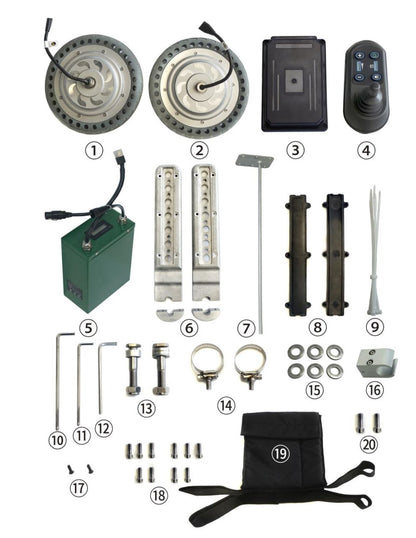 Electric Wheelchair Conversion Kit – DIY 24V 180W Dual Motor 8Inch Dual Wheel | Golden Motor