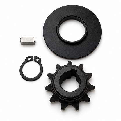 CYC 11T 219H sprocket kit for X1 Pro and X1 Stealth – 11-tooth sprocket with 12mm keyed bore, spacer washer, circlip and key