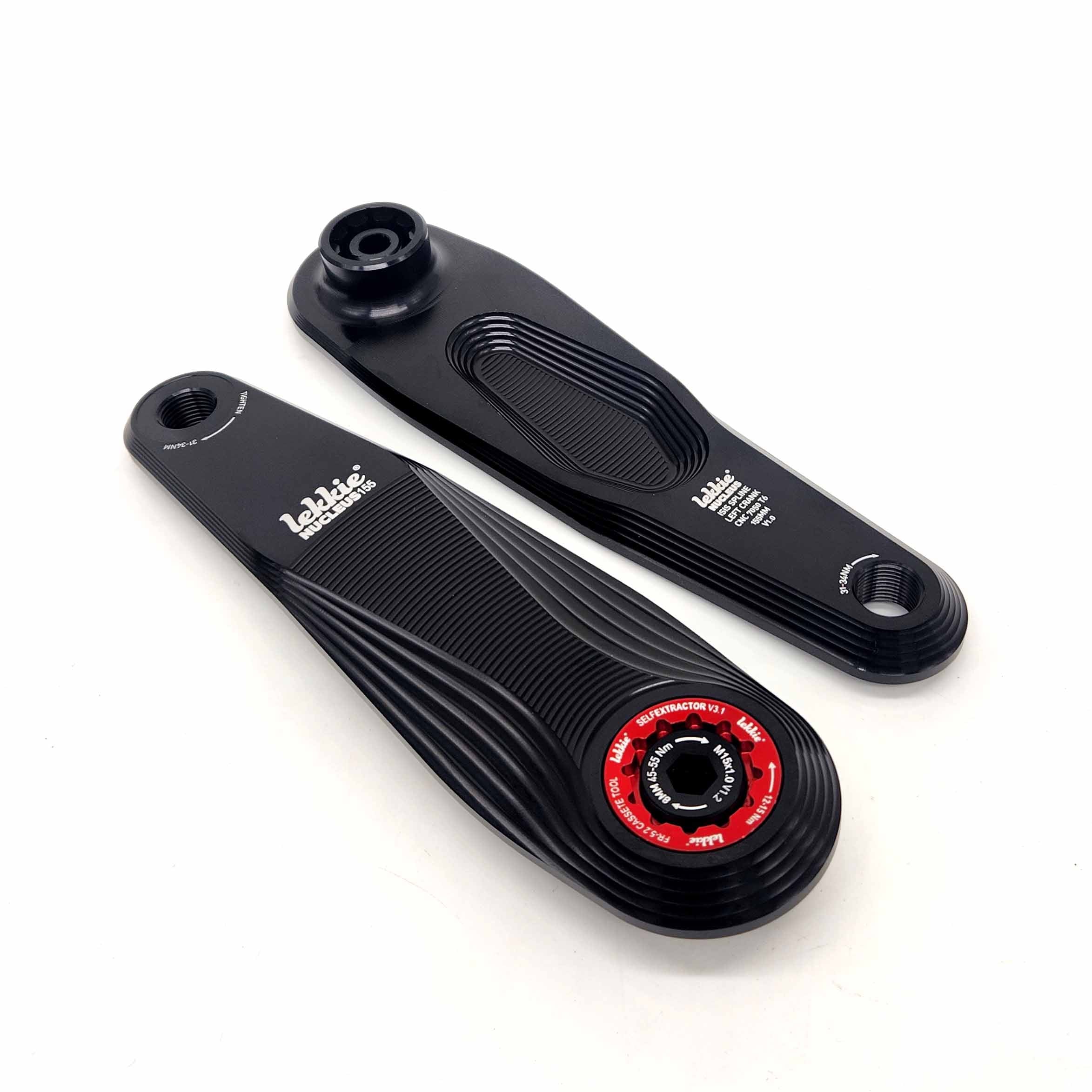 Lekkie Nucleus ISIS Ebike Cranks – 155mm – Black-Red