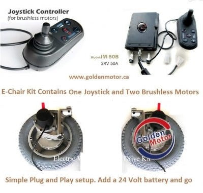 Joystick with pair of 12 Inch Wheels ( Left and Right )