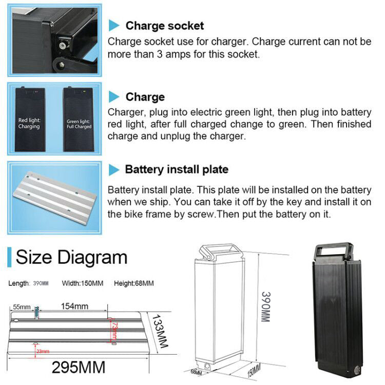 36v 12ah LiFePO4 Aluminum Cased Battery